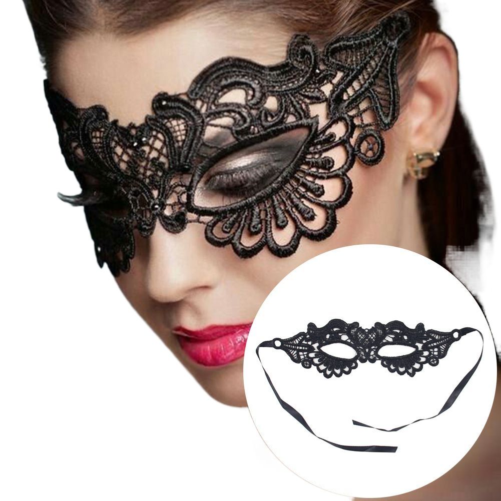 Fashion Accessories > Accessories > Women Accessories > Scarf Mask Halloween masquerade lace mask half face empty mask sexy adult mask woman