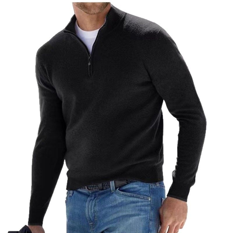 Clothes > Men's Clothing > Tops > Jackets & Coats  New autumn long-sleeved V-neck wool velvet zipper men's casual top polo shirt