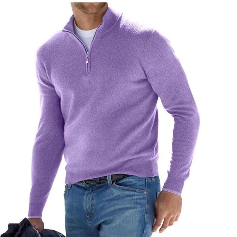Clothes > Men's Clothing > Tops > Jackets & Coats  New autumn long-sleeved V-neck wool velvet zipper men's casual top polo shirt