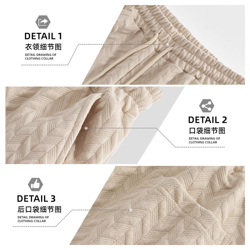 Clothes > Men's Clothing > Bottoms > Shorts  European and American men's summer loose solid color shorts jacquard lace men's casual shorts beach pants