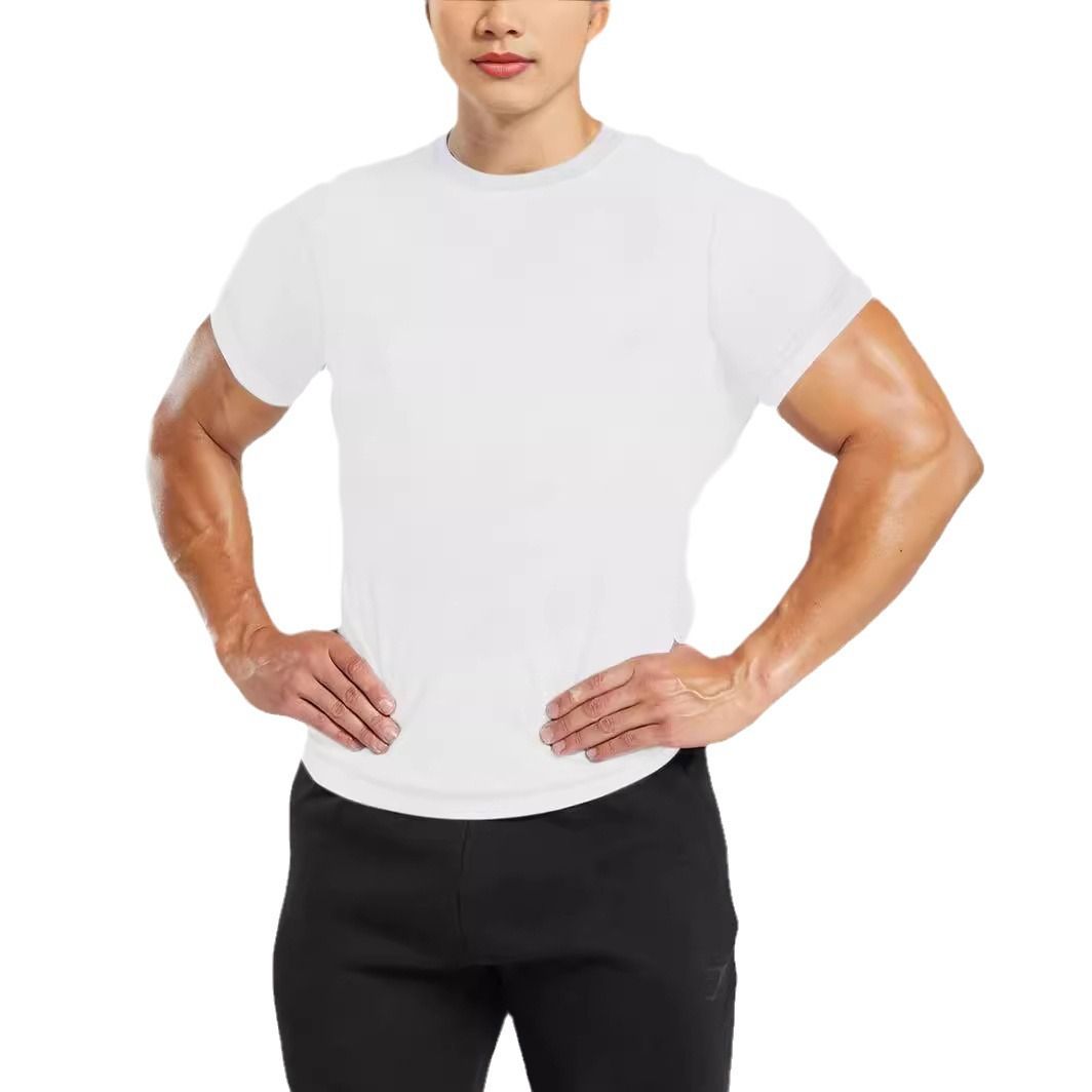 Clothes > Men's Clothing > Tops > T-Shirts European and American summer new men's quick-drying round neck short-sleeved T-shirt basketball training clothes running sports fitness clothes