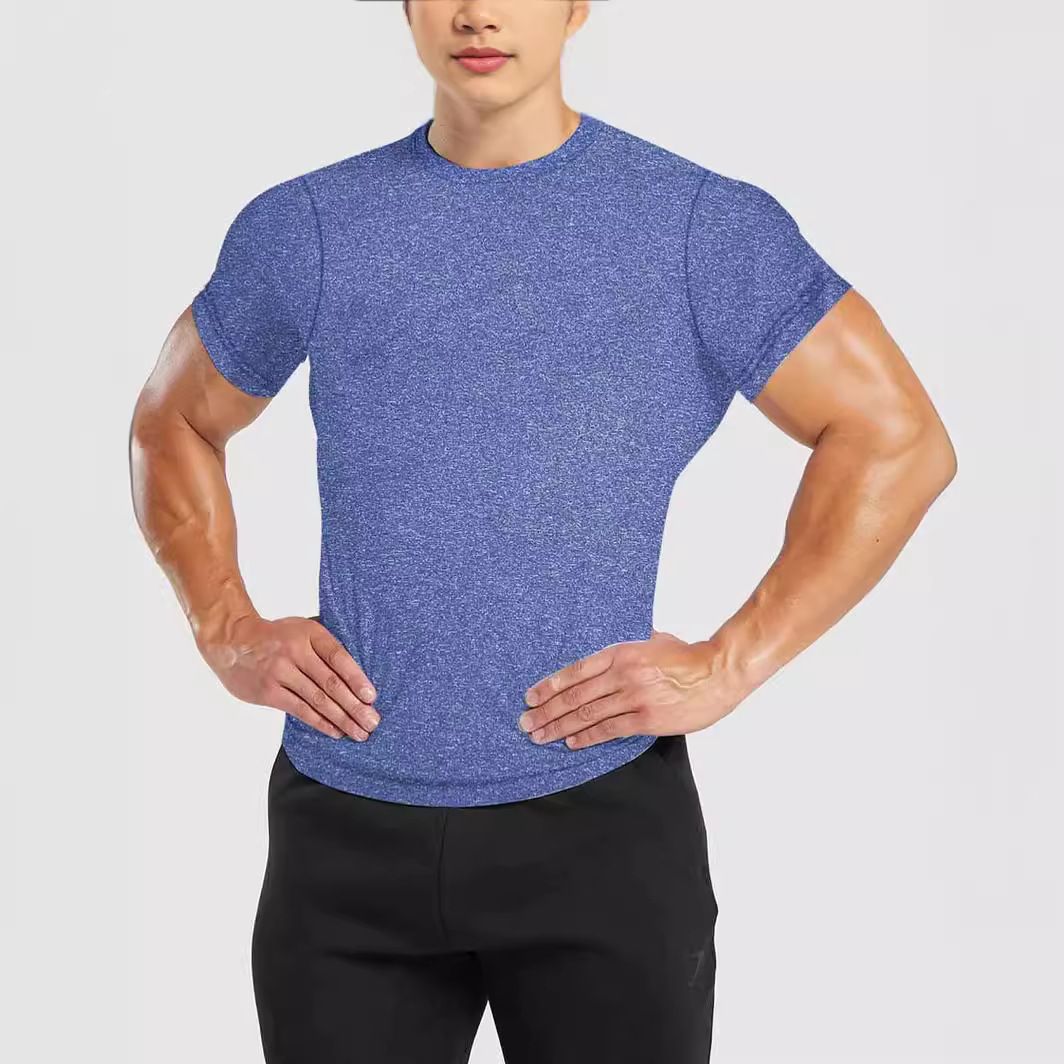 Clothes > Men's Clothing > Tops > T-Shirts European and American summer new men's quick-drying round neck short-sleeved T-shirt basketball training clothes running sports fitness clothes