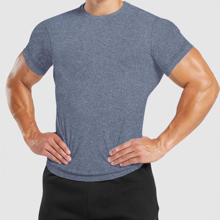 Clothes > Men's Clothing > Tops > T-Shirts European and American summer new men's quick-drying round neck short-sleeved T-shirt basketball training clothes running sports fitness clothes