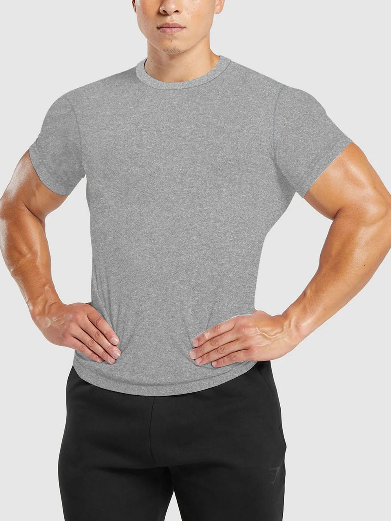 Clothes > Men's Clothing > Tops > T-Shirts European and American summer new men's quick-drying round neck short-sleeved T-shirt basketball training clothes running sports fitness clothes