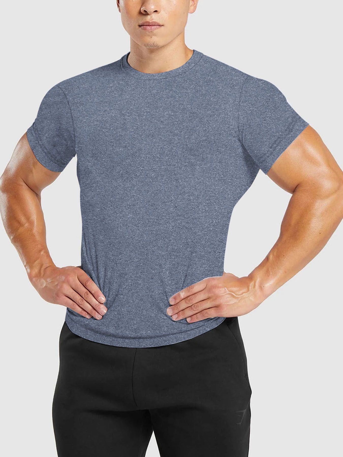 Clothes > Men's Clothing > Tops > T-Shirts European and American summer new men's quick-drying round neck short-sleeved T-shirt basketball training clothes running sports fitness clothes