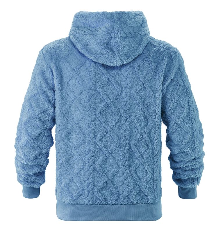 Clothes > Men's Clothing > Tops > Jackets & Coats  Casual men's high street jacquard double-sided velvet hooded sports trendy pullover sweatshirt jacket