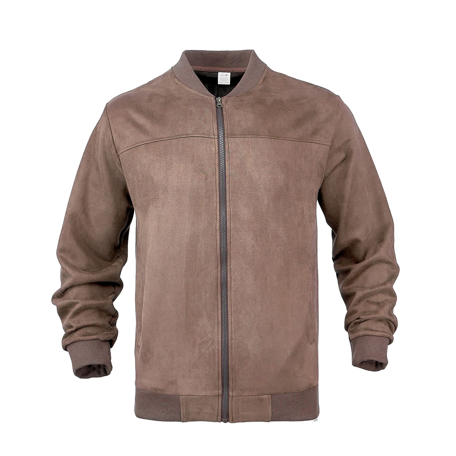 Clothes > Men's Clothing > Tops > Jackets & Coats  Men's Suede Jacket Spring and Autumn Fashion Casual Zipper Long Sleeve Cardigan Jacket