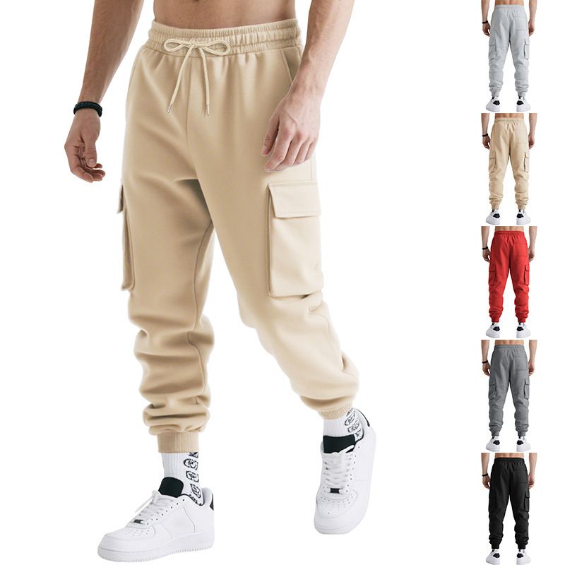 Clothes > Men's Clothing > Bottoms > Pants > Casual  Loose high street casual sports men's multi-pocket cargo trousers for men
