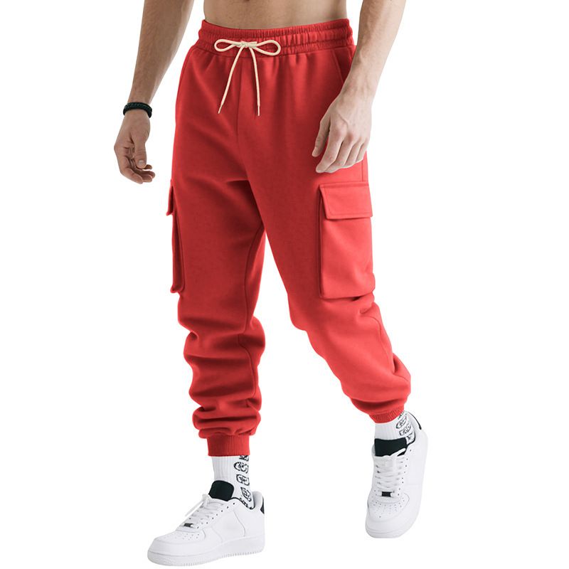 Clothes > Men's Clothing > Bottoms > Pants > Casual  Loose high street casual sports men's multi-pocket cargo trousers for men