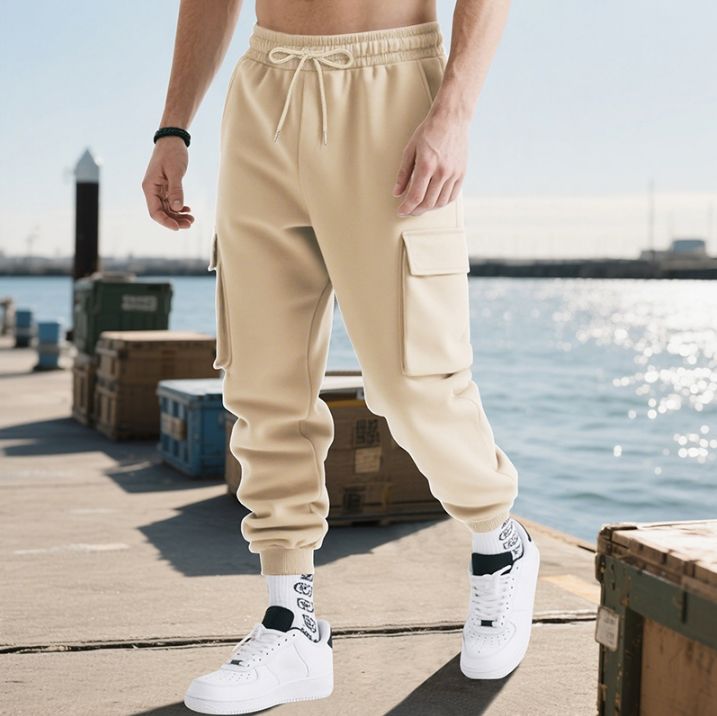 Clothes > Men's Clothing > Bottoms > Pants > Casual  Loose high street casual sports men's multi-pocket cargo trousers for men
