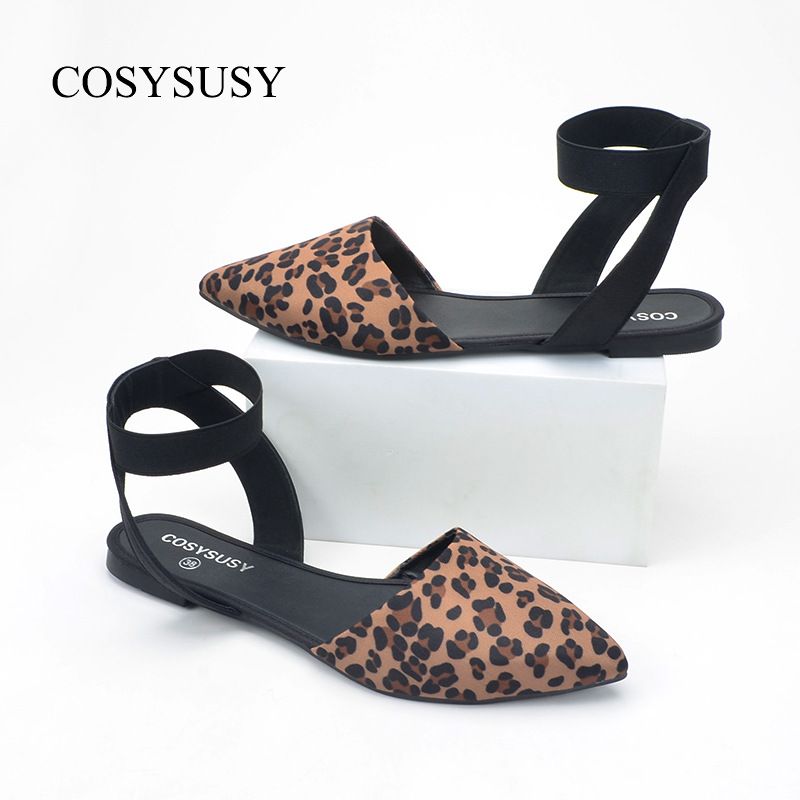 Big size38-41  Feminine  leopard print flat sandals Women's Shoes