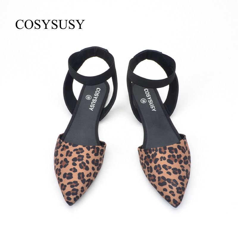 Big size38-41  Feminine  leopard print flat sandals Women's Shoes