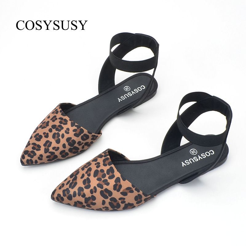 Big size38-41  Feminine  leopard print flat sandals Women's Shoes