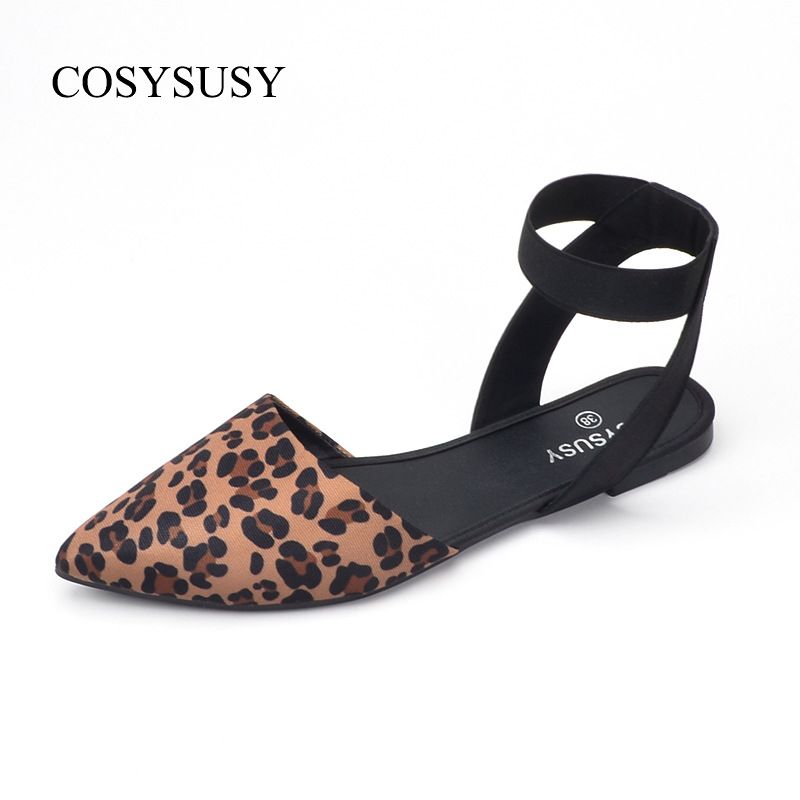 Big size38-41  Feminine  leopard print flat sandals Women's Shoes