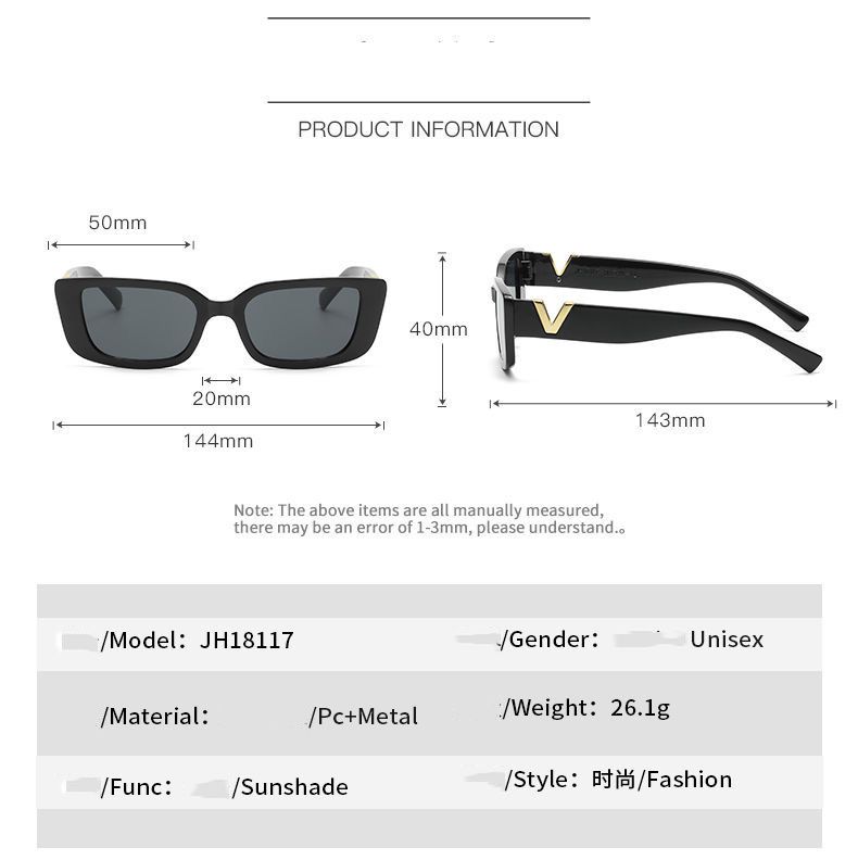 Lady Sunglasses Square frame sunglasses Advanced European American style Retro Sunglasses glasses