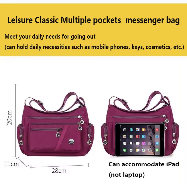 27*19*10CM Multi-Pocket Shoulder Bags Ladies Bags Purses Handbags Women Sling Bags Leisure cloth bag Lightweight casual large capacity cloth bag