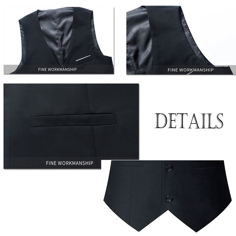 New British trendy  handsome men's suit vest Men's shoulder vest European American suit vest Men's Clothing Tops Waistcoat