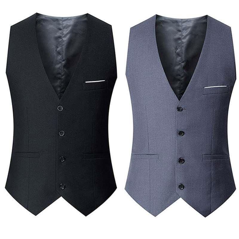 New British trendy  handsome men's suit vest Men's shoulder vest European American suit vest Men's Clothing Tops Waistcoat