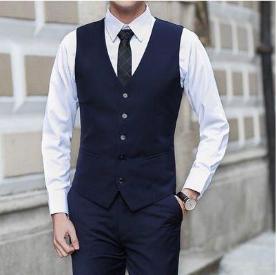 New British trendy  handsome men's suit vest Men's shoulder vest European American suit vest Men's Clothing Tops Waistcoat