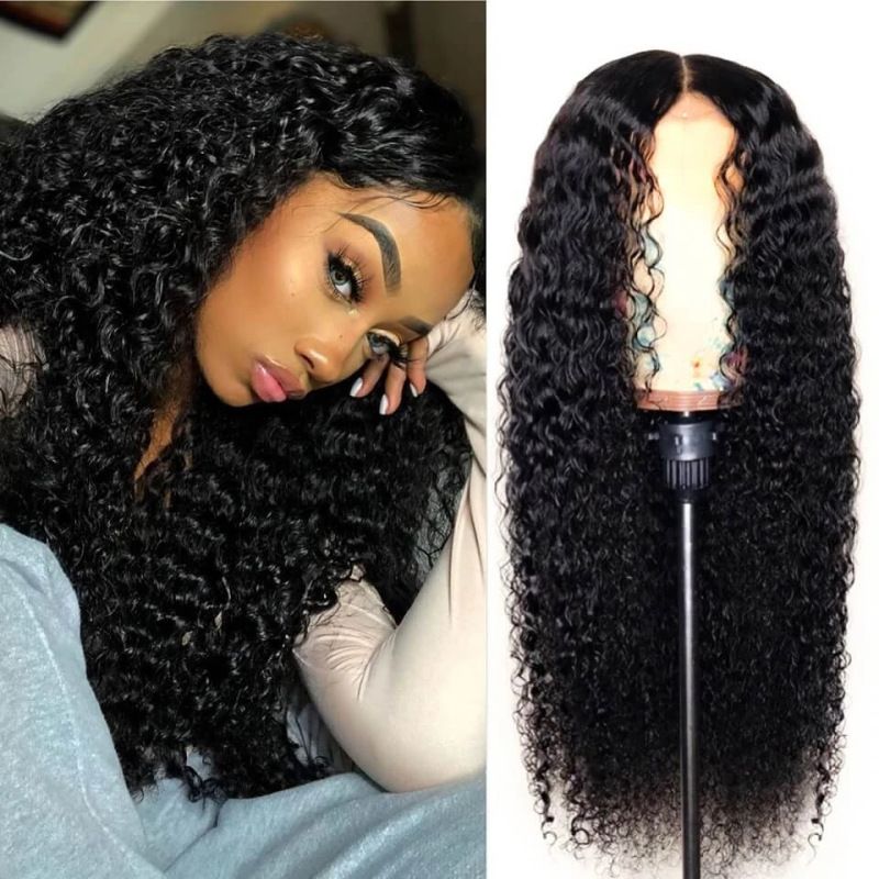 Wig ladies fashion long curly black wigs hair for women Wave Black Long Curly Synthetic Wigs