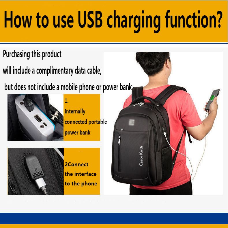 3in1Backpack+Chest Bag+USB Cable Laptop Bag Business Trend Student Backpack  Leisure Travel Bag