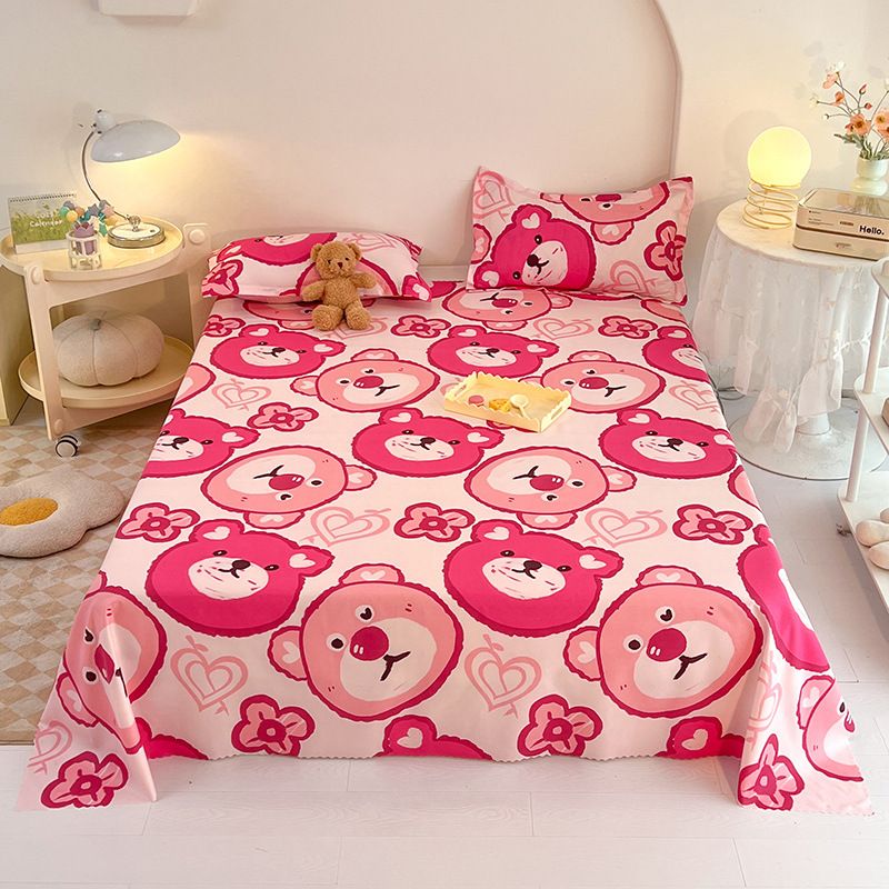 Cute bears print 3pcs set 1sheet+2Pillowcase (sheet size:200*220cm)kids room bedding