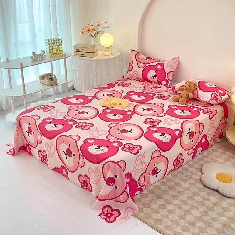Cute bears print 3pcs set 1sheet+2Pillowcase (sheet size:200*220cm)kids room bedding