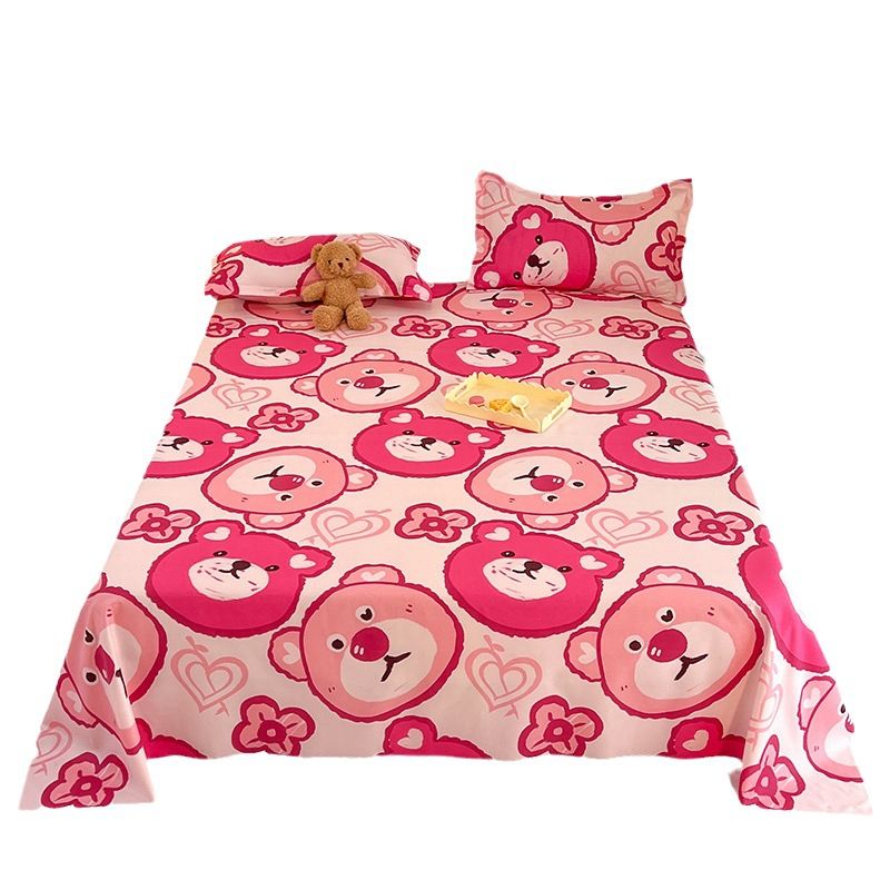 Cute bears print 3pcs set 1sheet+2Pillowcase (sheet size:200*220cm)kids room bedding