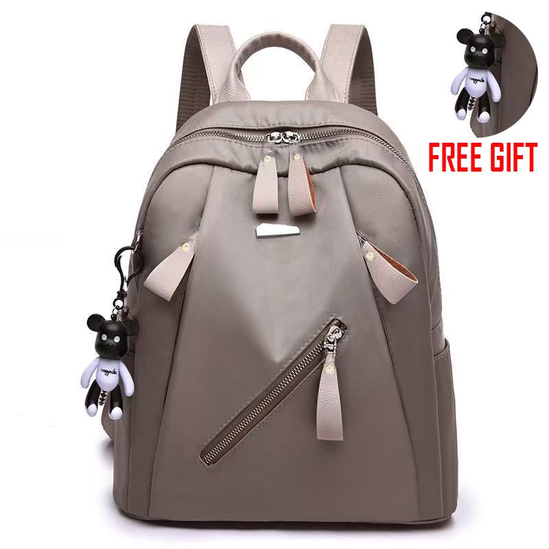 【with toy bear】New arrivals small-sized portable bag fashionable backpack student trendy backpack outdoor travel handbag