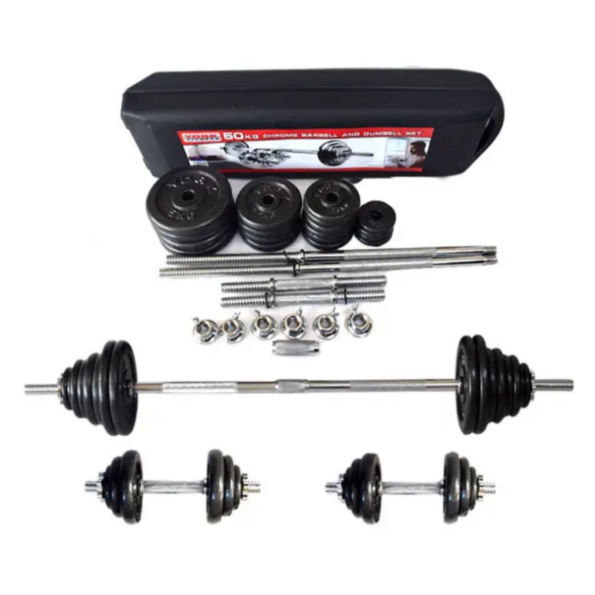 Metallic Classic 50kg Dumbell Set