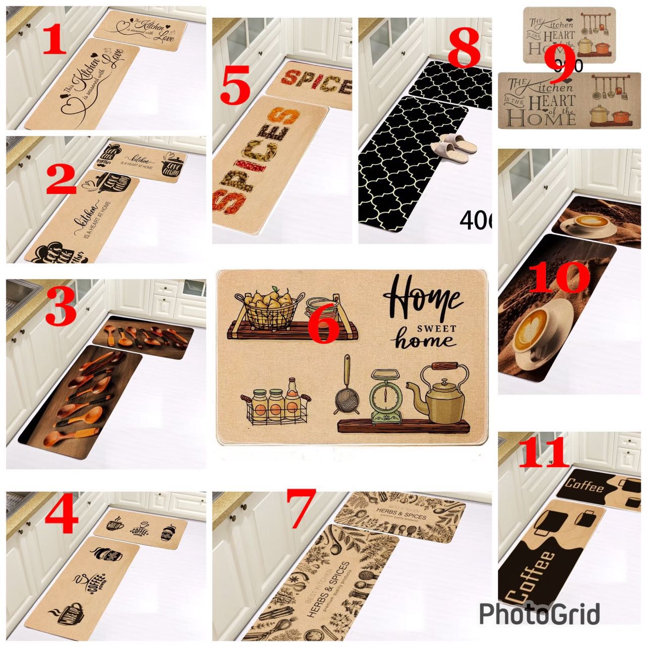 2 pcs Rubber kitchen mats