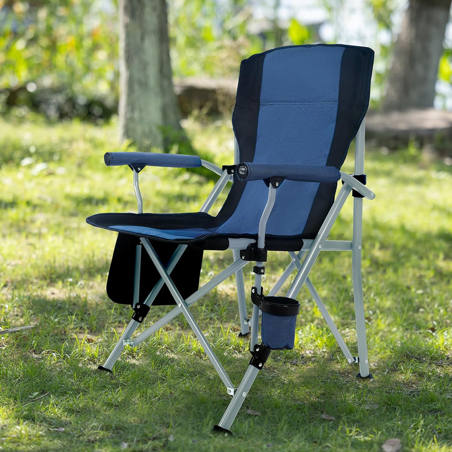 Folding Camping Chair With Cup Holder And Carry Bag