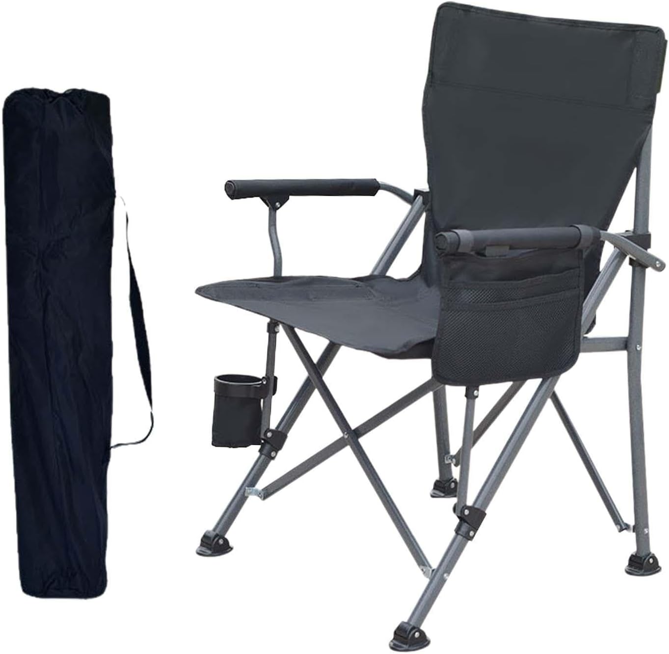 Folding Camping Chair With Cup Holder And Carry Bag