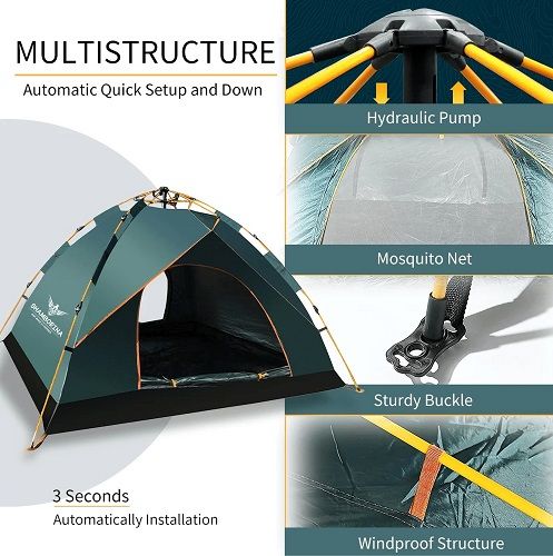 3-4 Persons Automatic Camping Tent