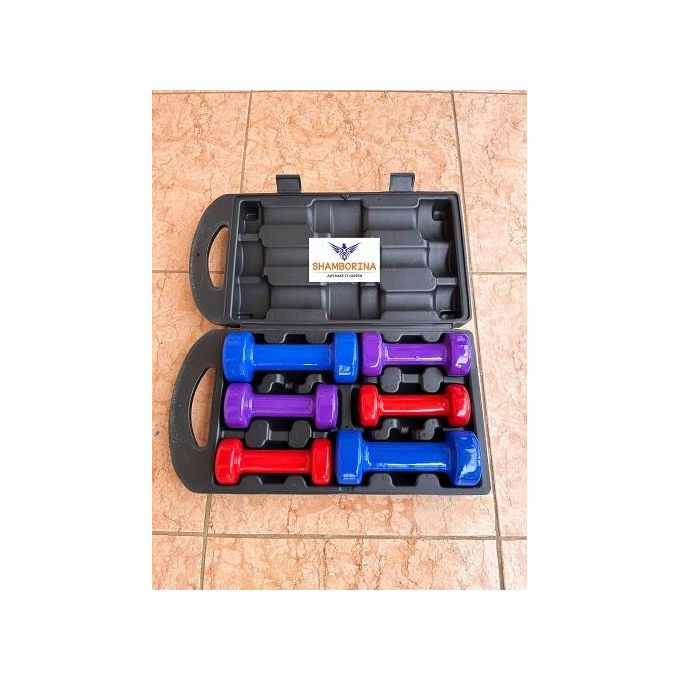 Vinyl Dumbbell Set With Carrying Case
