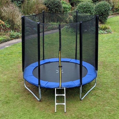 8Ft trampoline For Kids and Adults with a safety enclosure net.