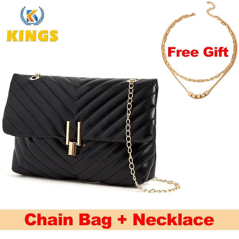 New Arrival Ladies Mini Chain Bag (Necklace free gift) Small Women Shoulder Bag Tiny Crossbody Bag  Black