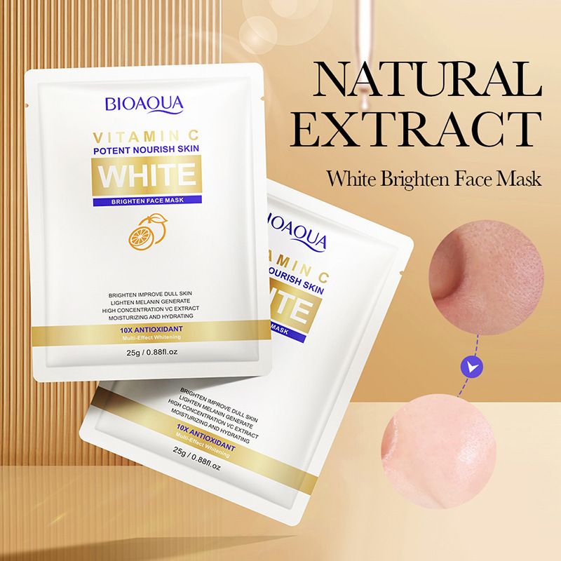 8-Piece Vitamin C Brighten Skin Care Set Potent Nourish Skin White Brighten Face Toner Face Lotion Face Serum Face Masks Hand Cream