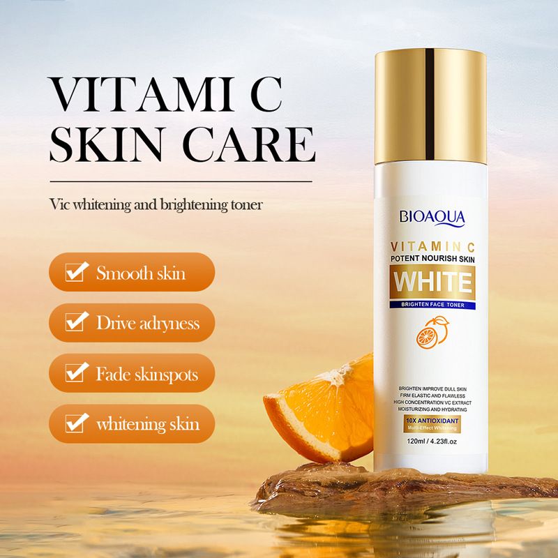 8-Piece Vitamin C Brighten Skin Care Set Potent Nourish Skin White Brighten Face Toner Face Lotion Face Serum Face Masks Hand Cream