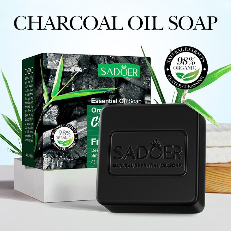 3 Package Men Fragrant Soap Essential Oil Soap Charcoal Peppermint Sandalwood Scented Soap Deep Clean Refreshing And Smooth