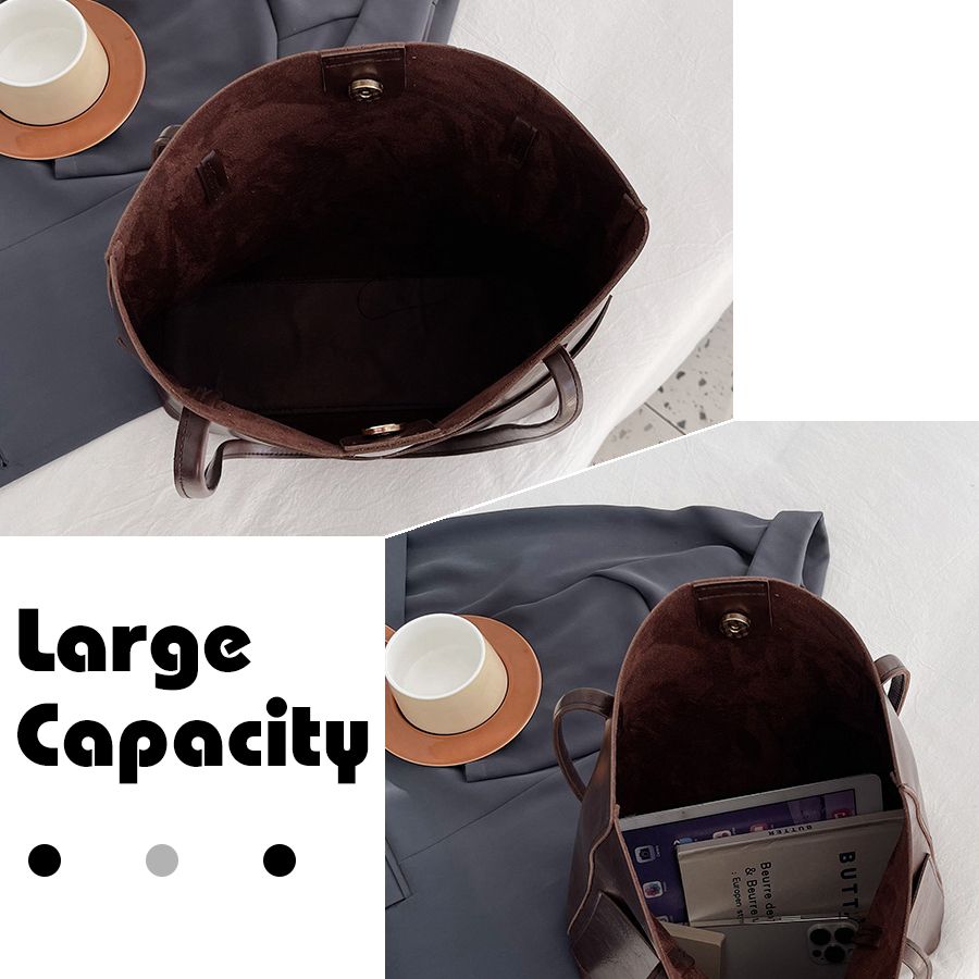 New Arrival 2 In 1 Ladies Classic Handbag Cross-body Bag Set High Quality PU Bags - Brown 2 In 1 Ladies Classic Handbag Cross-body Bag Set High Quality PU Bags - Brown