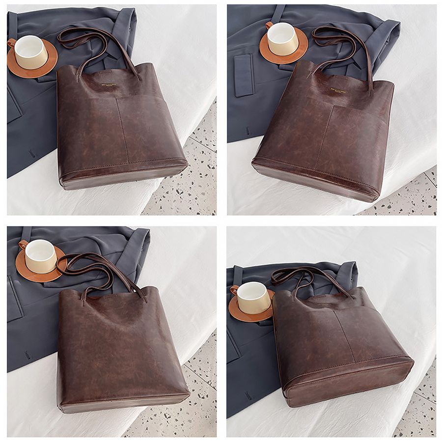 New Arrival 2 In 1 Ladies Classic Handbag Cross-body Bag Set High Quality PU Bags - Brown 2 In 1 Ladies Classic Handbag Cross-body Bag Set High Quality PU Bags - Brown