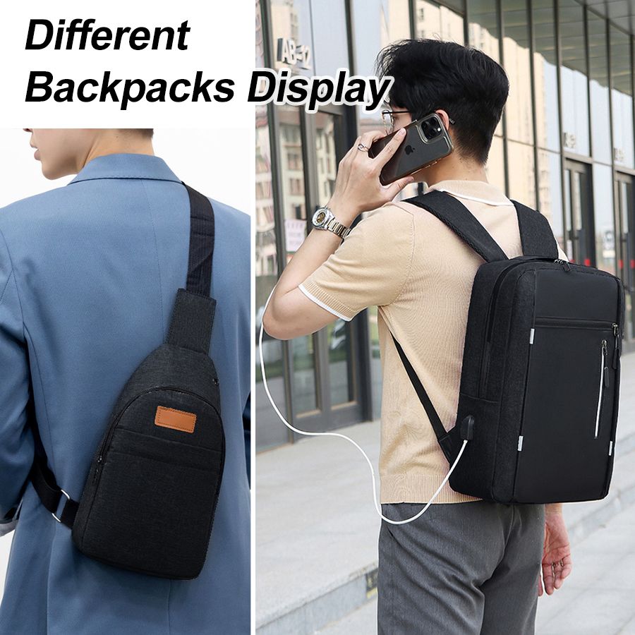 Men Laptop Backpack Bag Set Rucksack Travel Bag With USB Jack Large Capacity School Bag