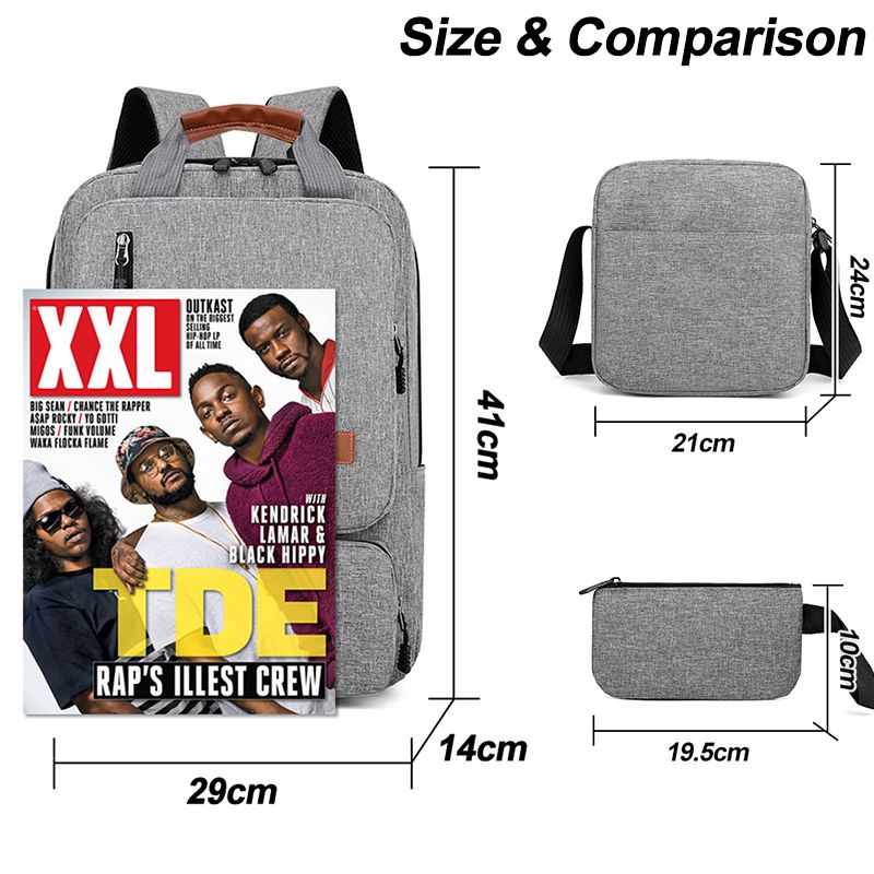 Men Laptop Backpack Bag Set Rucksack Travel Bag With USB Jack Large Capacity School Bag