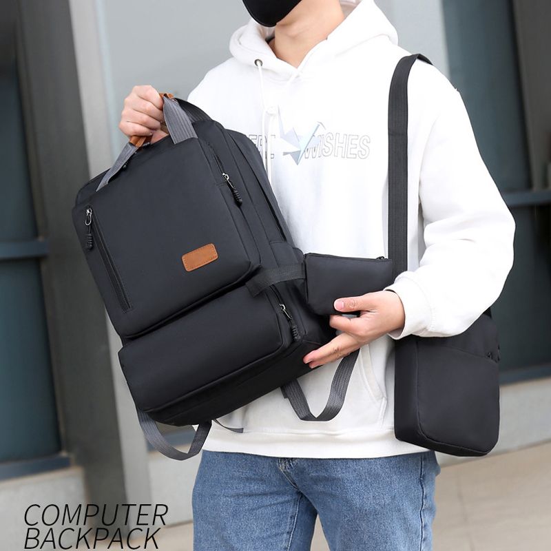 Men Laptop Backpack Bag Set Rucksack Travel Bag With USB Jack Large Capacity School Bag