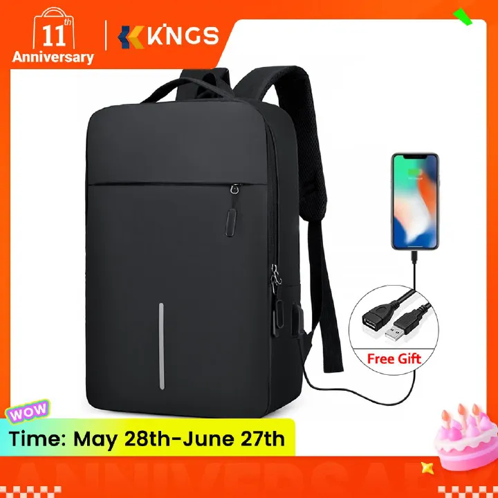 15.6" Laptop Bag Men Backpack With USB Charging Jack Large Capacity Backpack