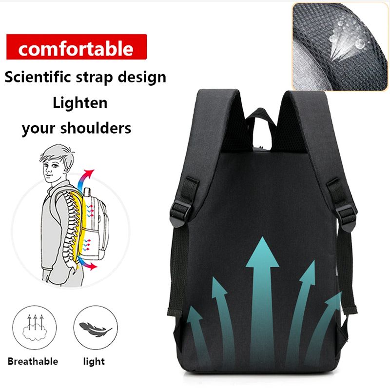 New Arrival 3 In 1 Men Laptop Bags Set Backpack Chest Bag Small Bag Set Rucksack Travel Bag With USB Jack Large Capacity School Bag