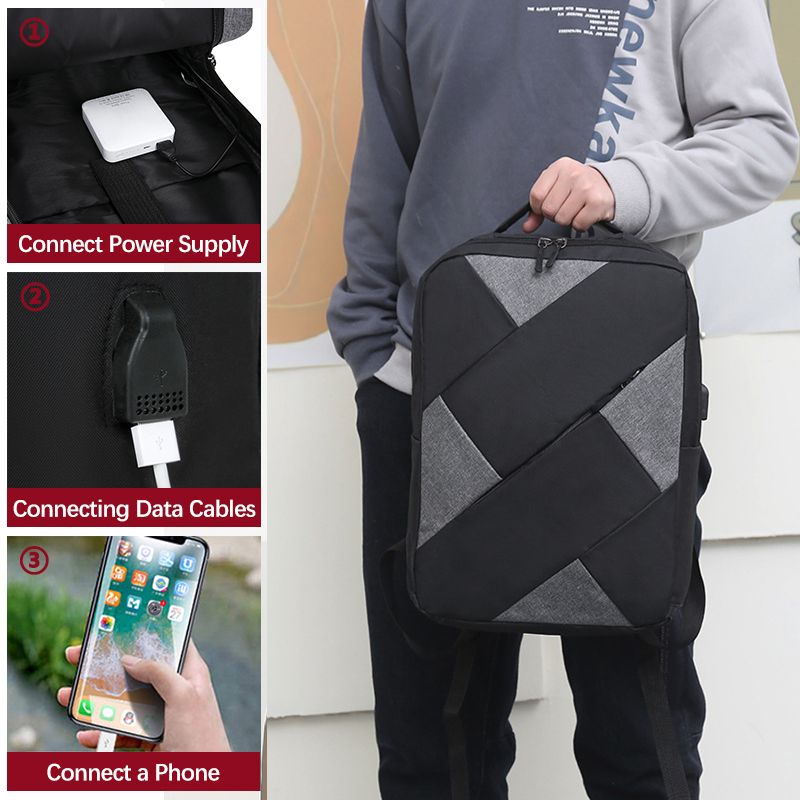 New Arrival 3 In 1 Men Laptop Bags Set Backpack Chest Bag Small Bag Set Rucksack Travel Bag With USB Jack Large Capacity School Bag