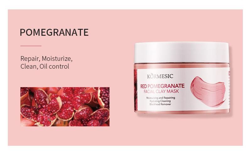 New Arrival 120g Cleaning Clay Mask Natural Plant Ingredient Masks Papaya Enzyme Pomegranate Regenerating Clay Mask