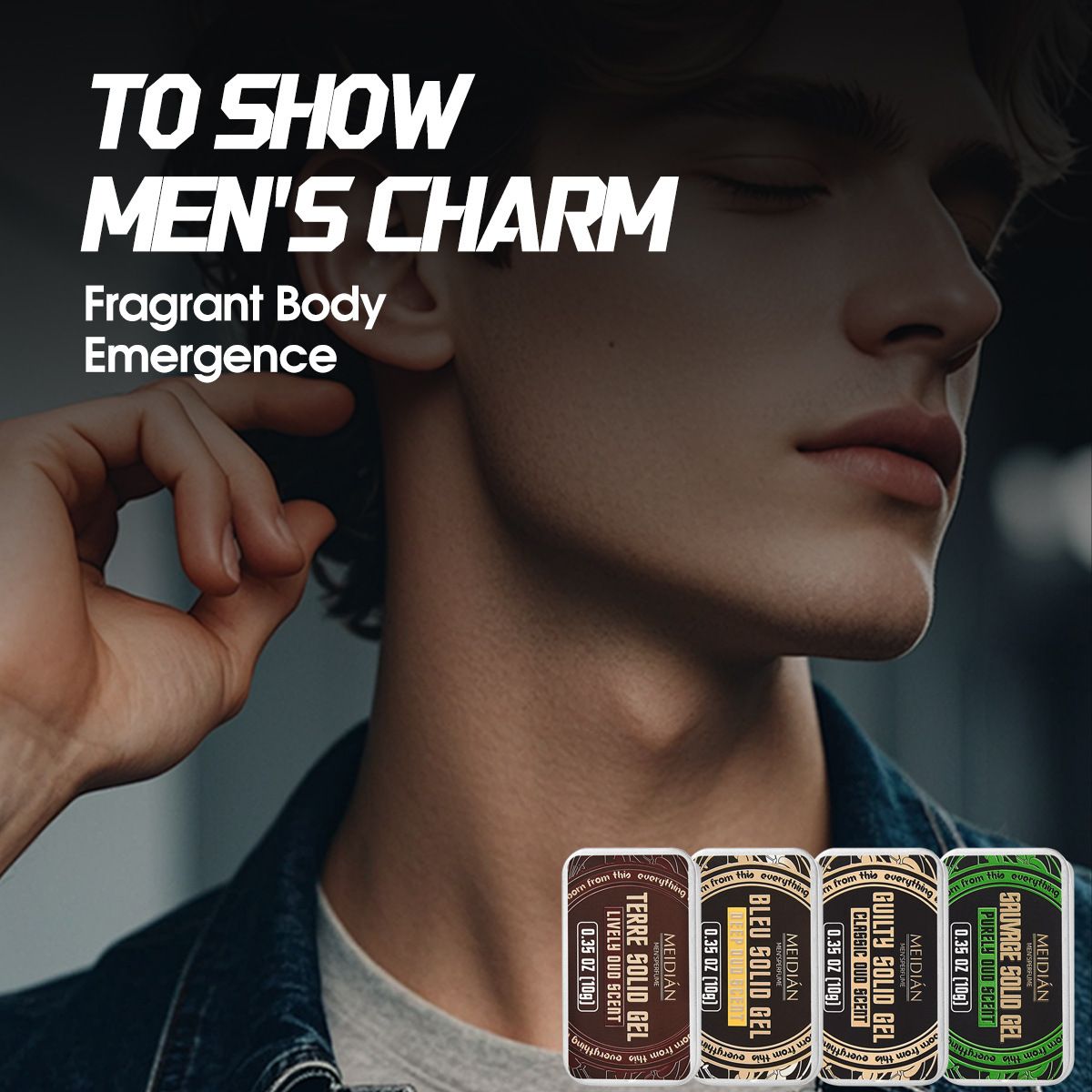 New Arrival 4 Pcs Men Body Deodorant Portable Solid Perfume Solid Balsam Solid Gel Woodsy Tones